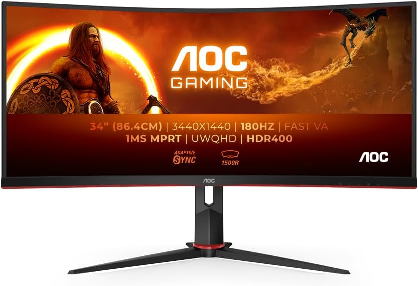 Thumbnail 1 de AOC CU34G2XPD Curved-Monitor 34 Zoll