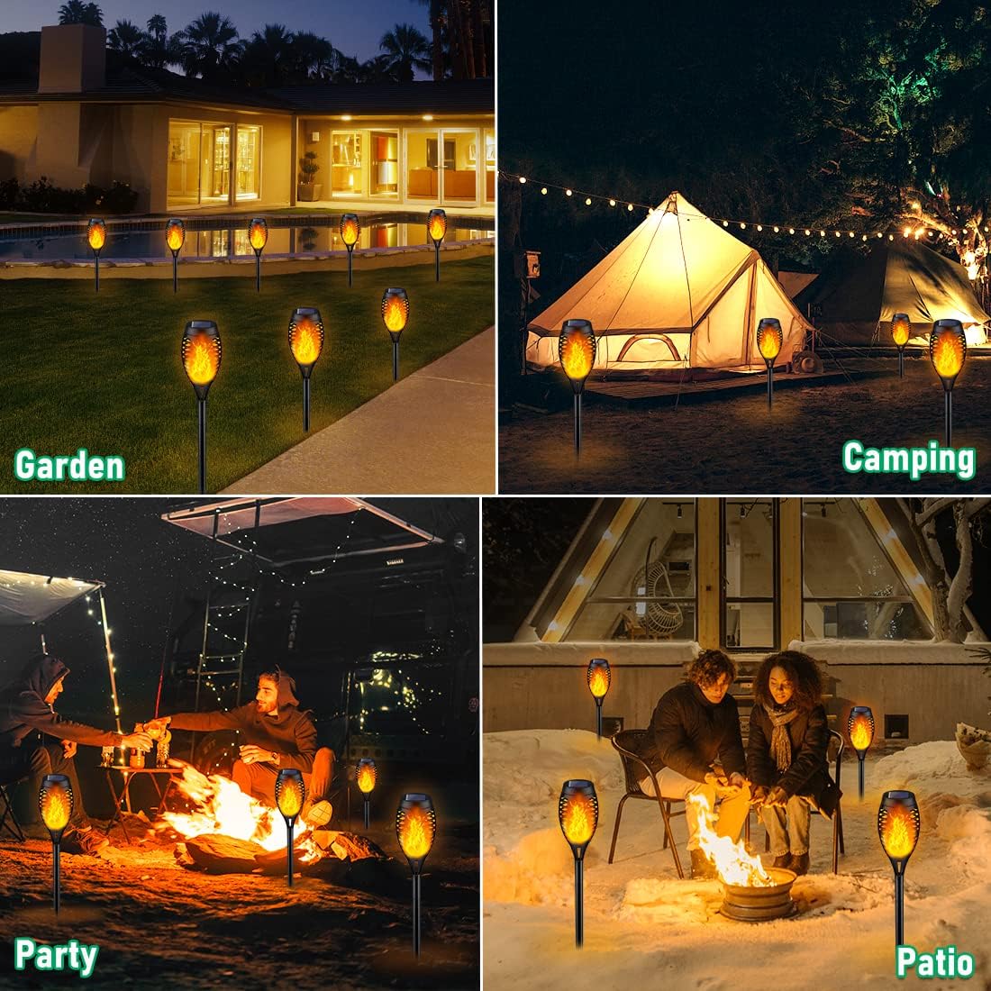 Thumbnail 1 de IkeeRuic Solar Torch Lights Outdoor (Flickering Flame Effect) — Waterproof Solar Garden Torches for Patio & Pathway Decor