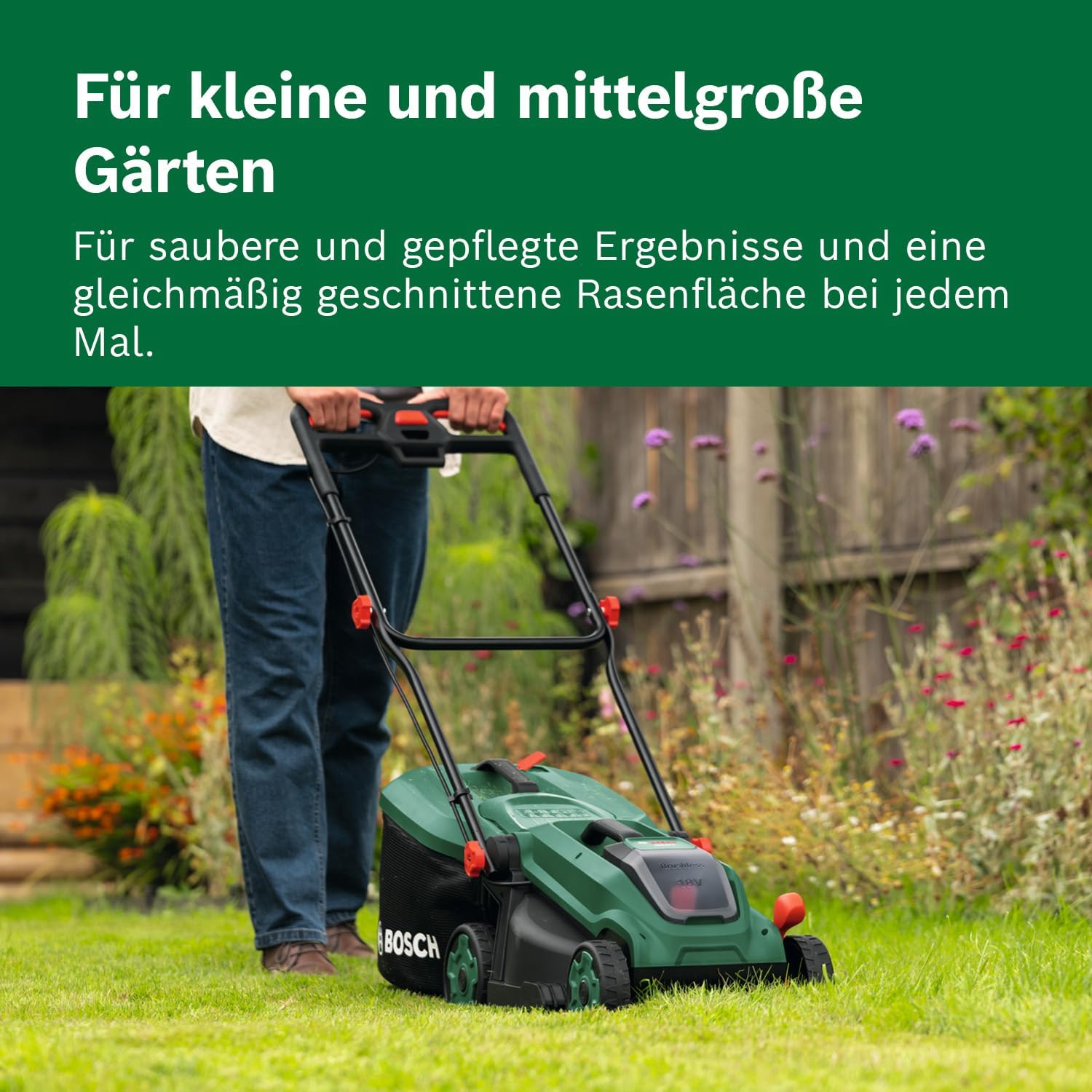 Thumbnail 3 de Bosch Akku-Rasenmäher ROTAK18V-34 – 34 cm Schnittbreite, 35 l Fangkorb (inkl. Akku & Ladegerät)