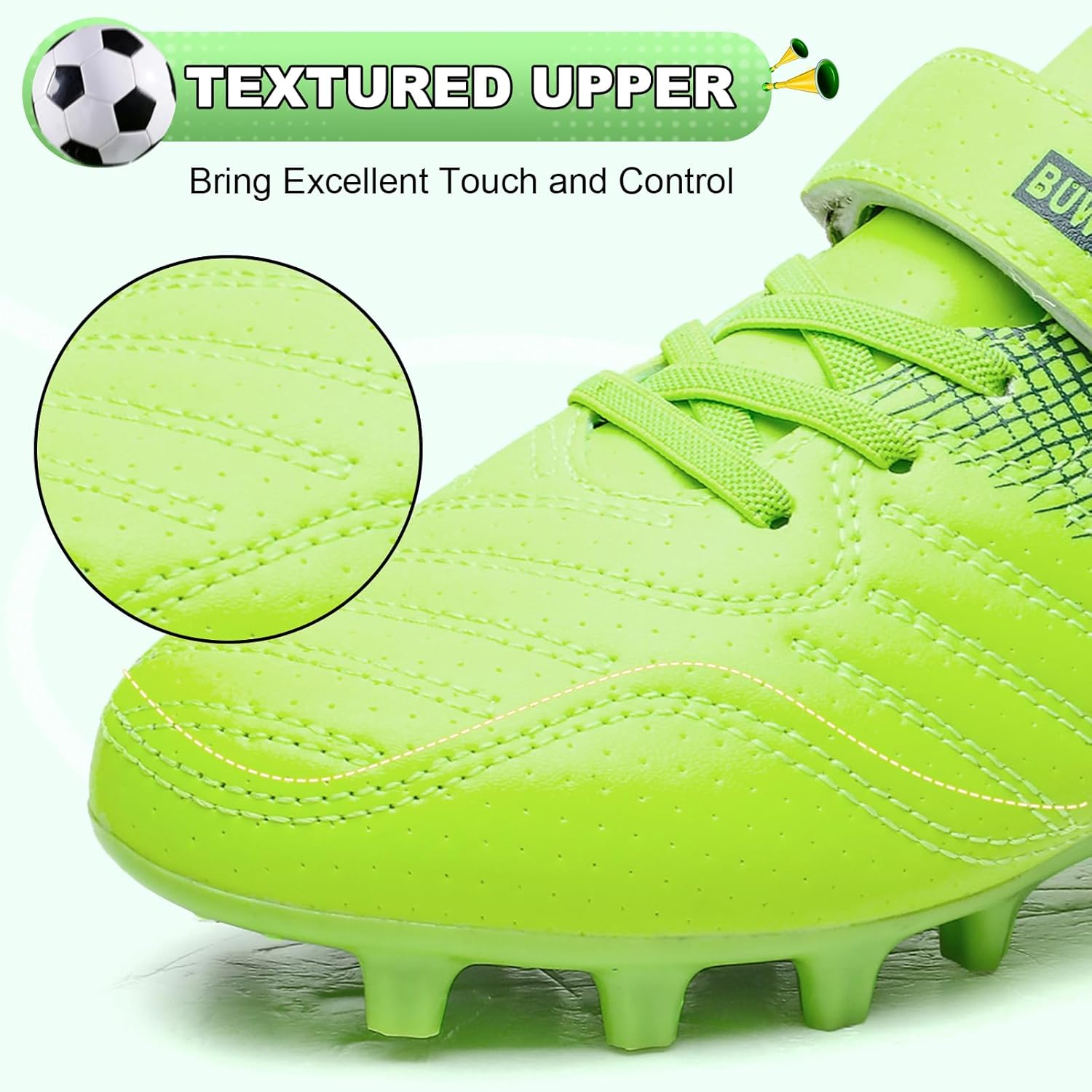 Thumbnail 3 de BUWTDAY Kids Soccer Cleats for Boys & Girls (Firm Ground Athletic Outdoor Football Shoes)