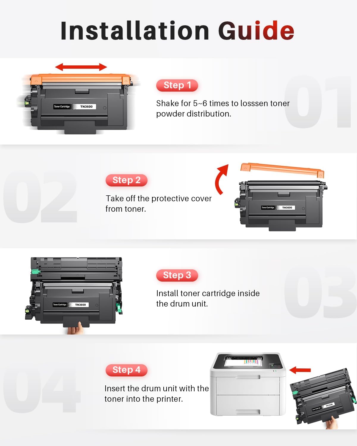 Thumbnail 6 de Halloya TN3600 Toner compatibile Brother 3000