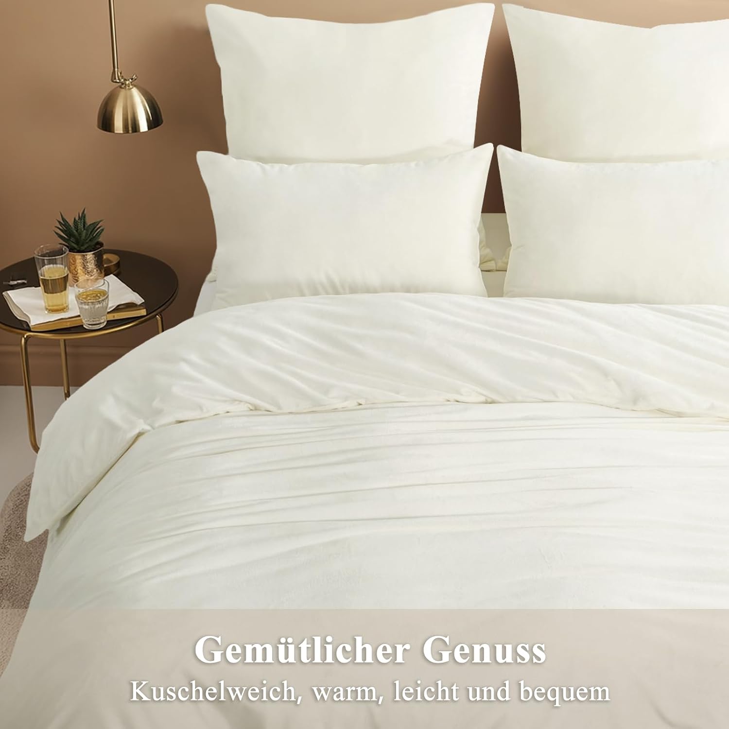 Detalle de RUIKASI Flanell Bettwäsche 200x200 Weiß
