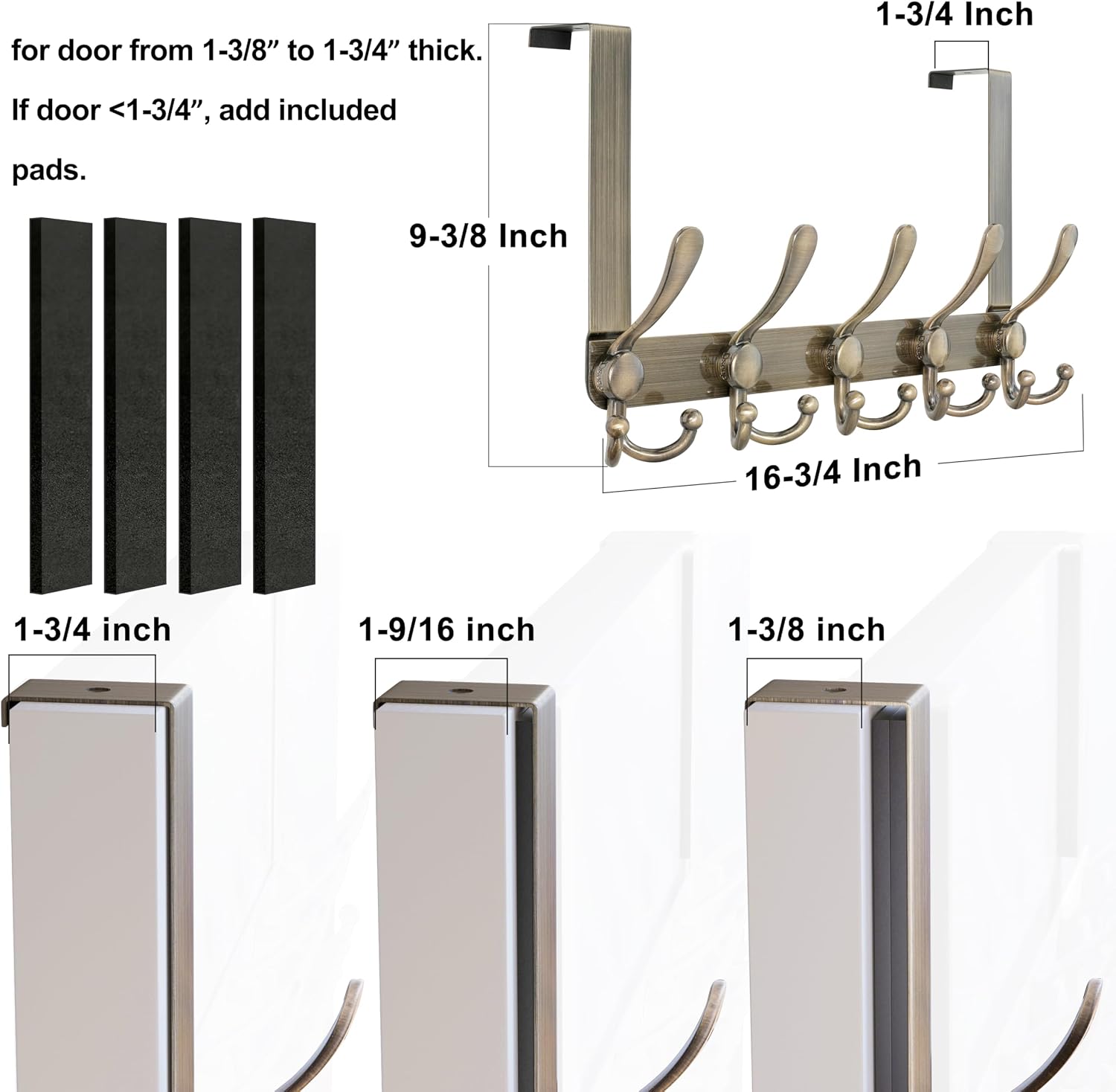 Detalle 1 de Dseap Over-the-Door Hook, Bronze