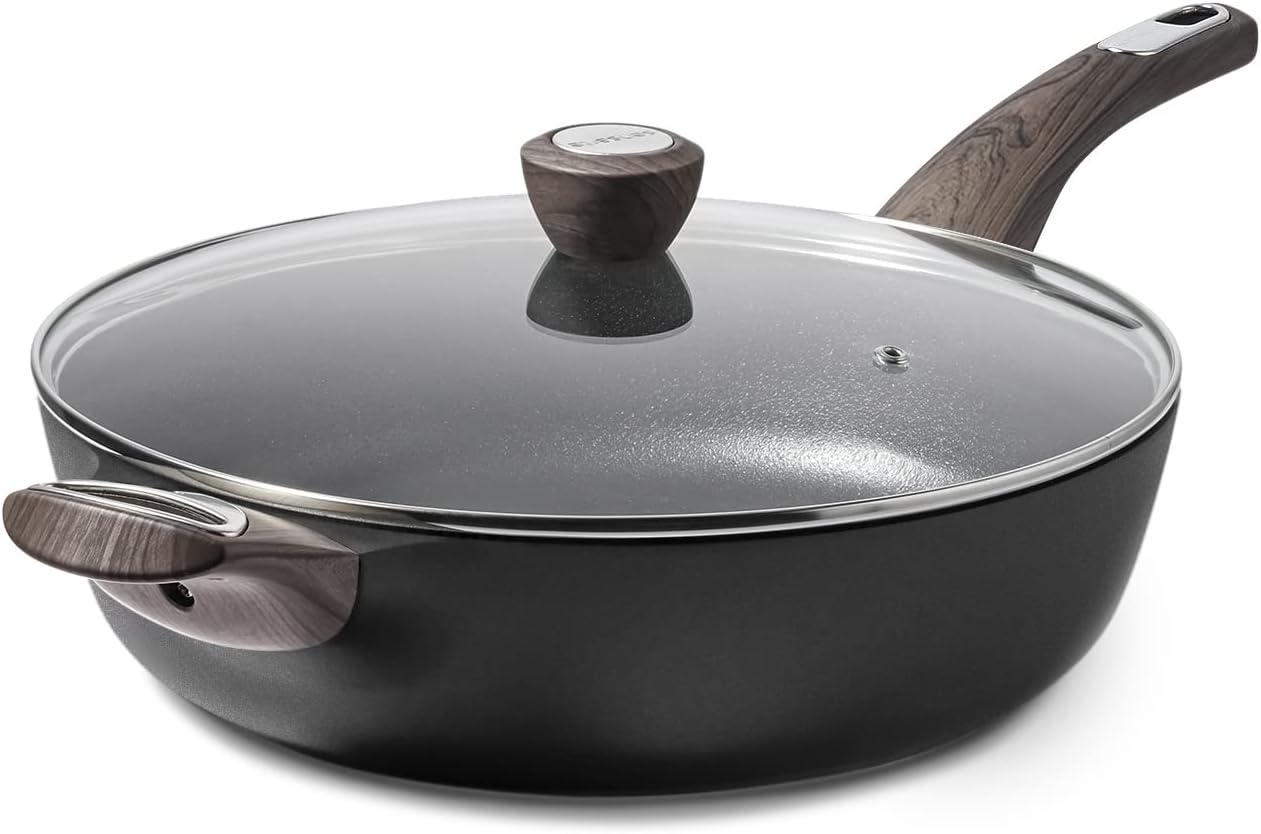 Detalle de SENSARTE 30 cm Bratpfanne mit Deckel (4,7 l) – ILAG Antihaft-Sautepfanne, Induktion geeignet