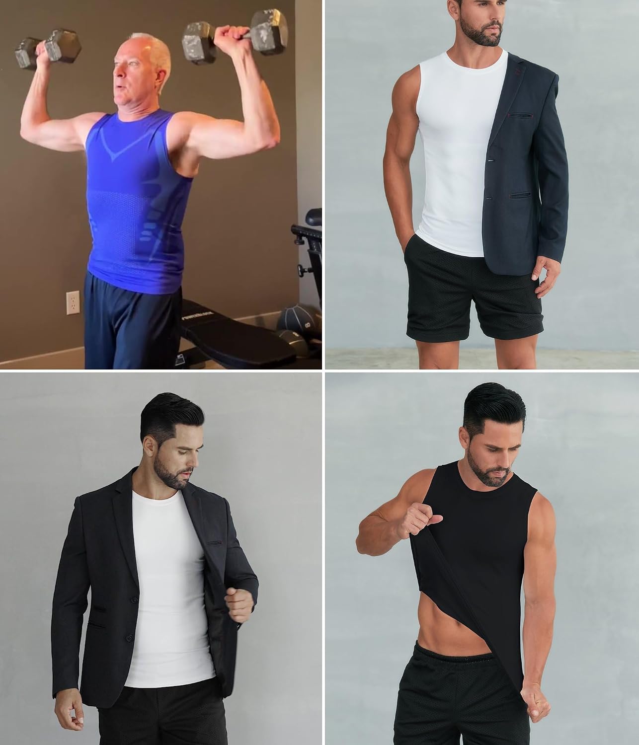 Detalle 2 de XINGCOOL Compression Shirt Men Slimming Body Shaper Vest – Crewneck Undershirt for Tummy Control