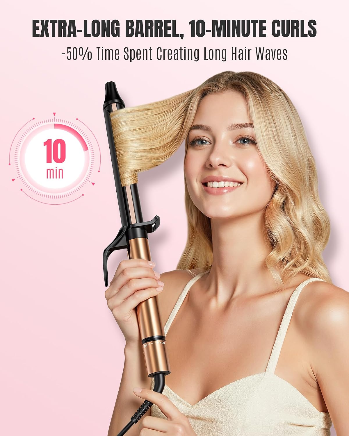 Thumbnail 2 de Mescomb 1.25in Long Barrel Curling Iron 8 Heat