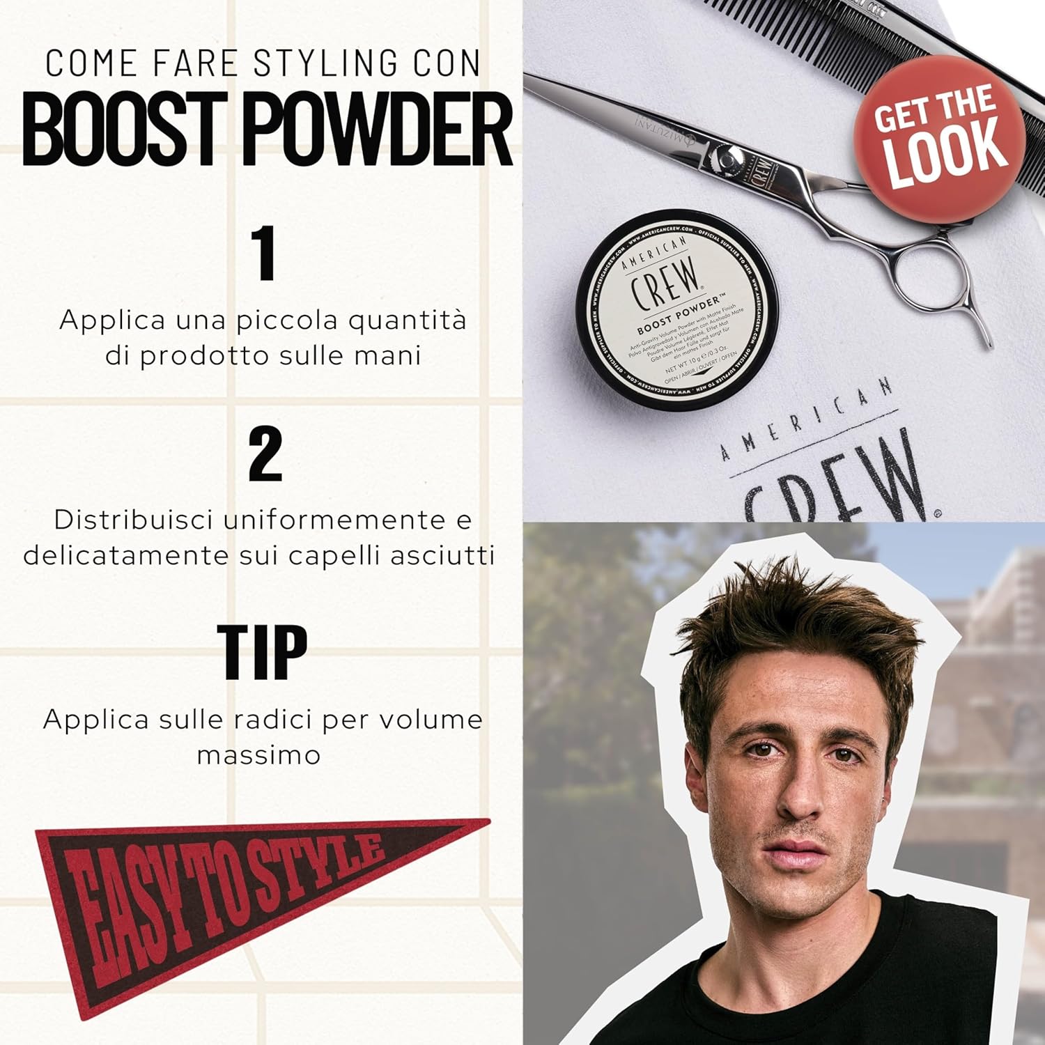 Thumbnail 3 de American Crew Boost Powder: Polvere Styling Volumizzante Uomo, 10 g