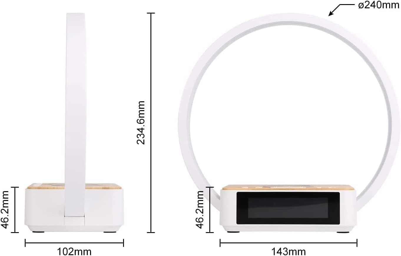 Thumbnail 6 de blonbar LED Nachttischlampe mit Ladefunktion (10 W Wireless Charger) – Touch-Dimmung & Wake-up-Light Wecker