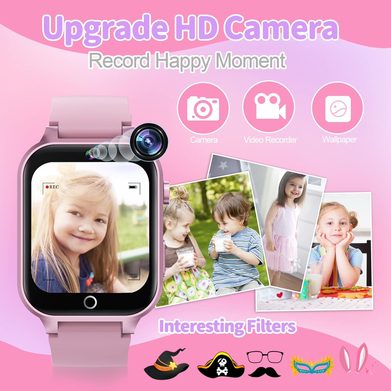 Detalle de YEDASAH Montre Connectée Enfant 39 Jeux – HD Caméra, Musique MP3, Anglais et Livres Audio, Podomètre, Mode École, Réveil et Chronomètre