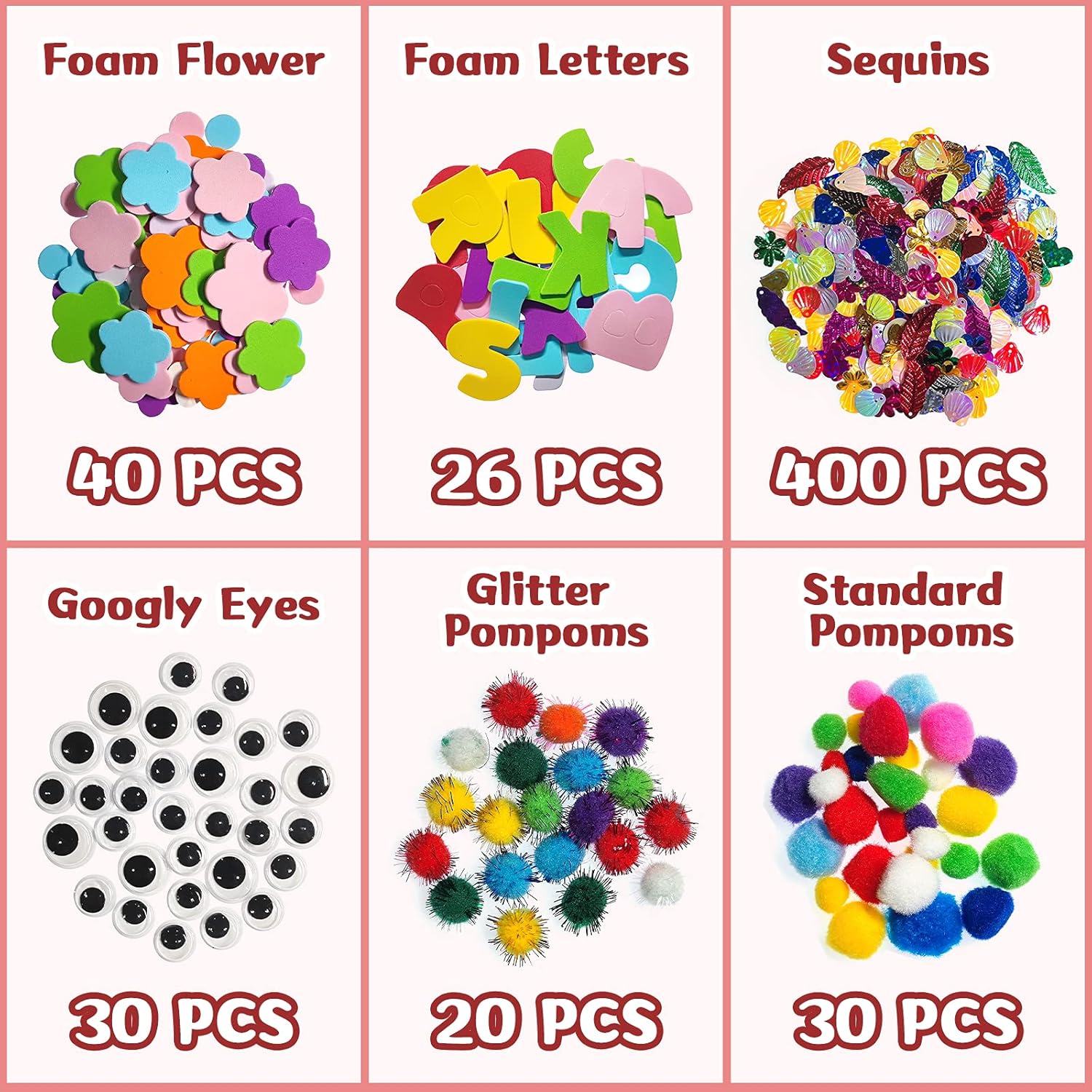 Thumbnail 2 de Bastelset Kinder Bastelkoffer mit 1300+ Teilen: Pailletten, Pfeifenreiniger, Pompons & mehr für DIY-Projekte