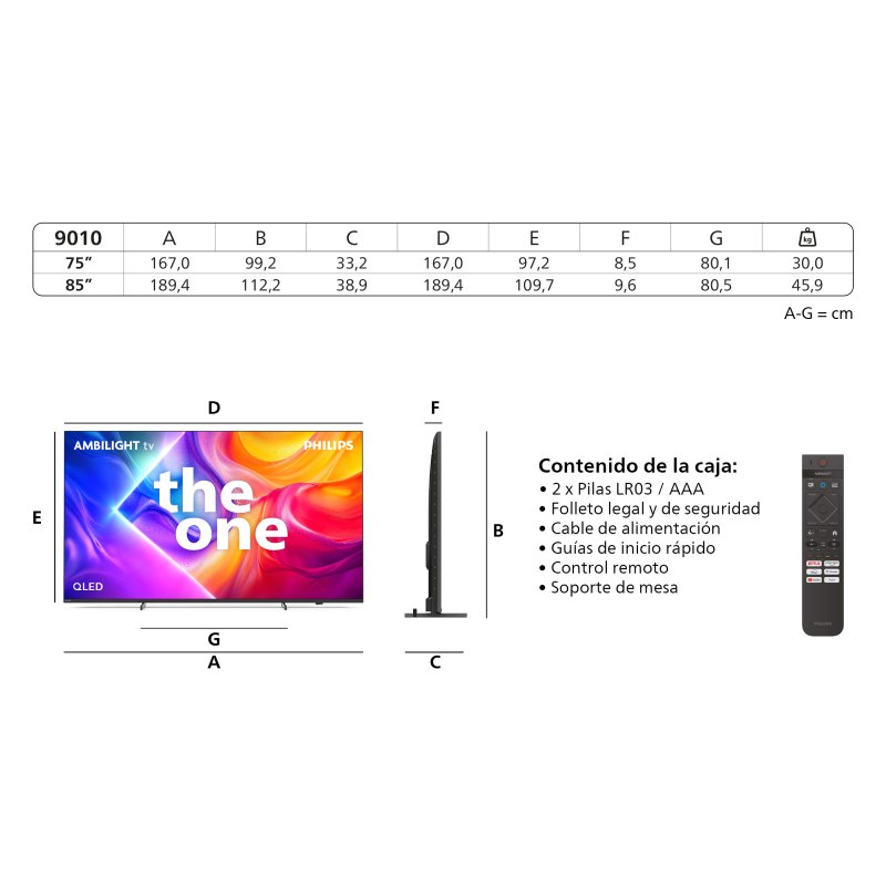 Thumbnail 1 de Philips 75PUS9010 Ambilight QLED 75"
