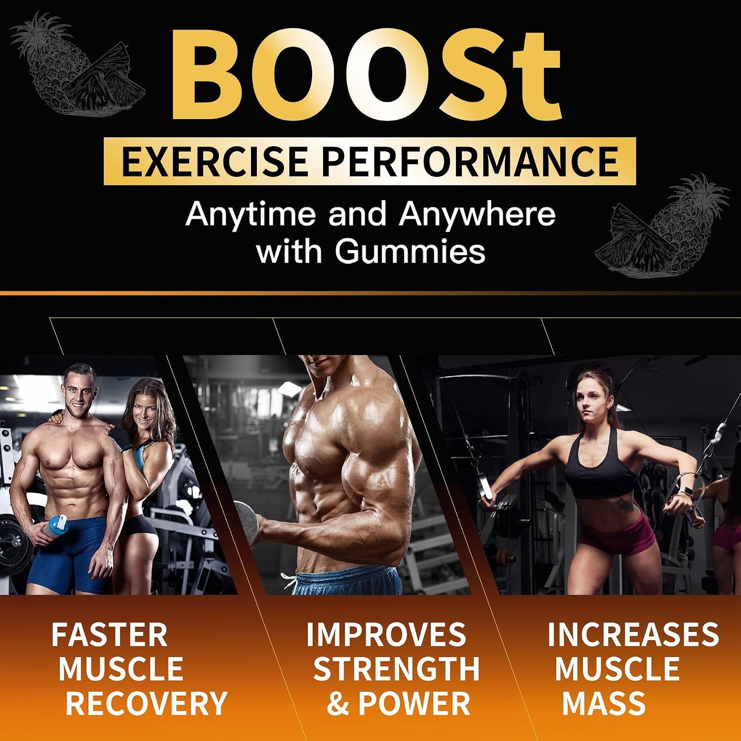 Thumbnail 6 de Nutravita Creatine Monohydrate Gummies, 5 g per Serving, Pineapple, 120 Count
