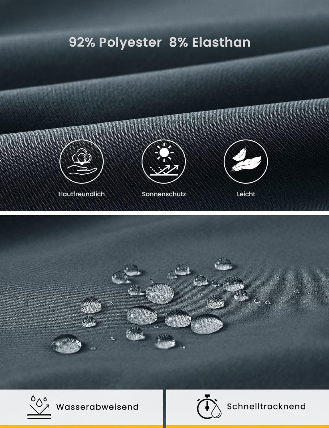 Thumbnail 5 de Rdruko kurze Sportshorts für Herren – Stretch Wanderhose mit 4 Reißverschlusstaschen