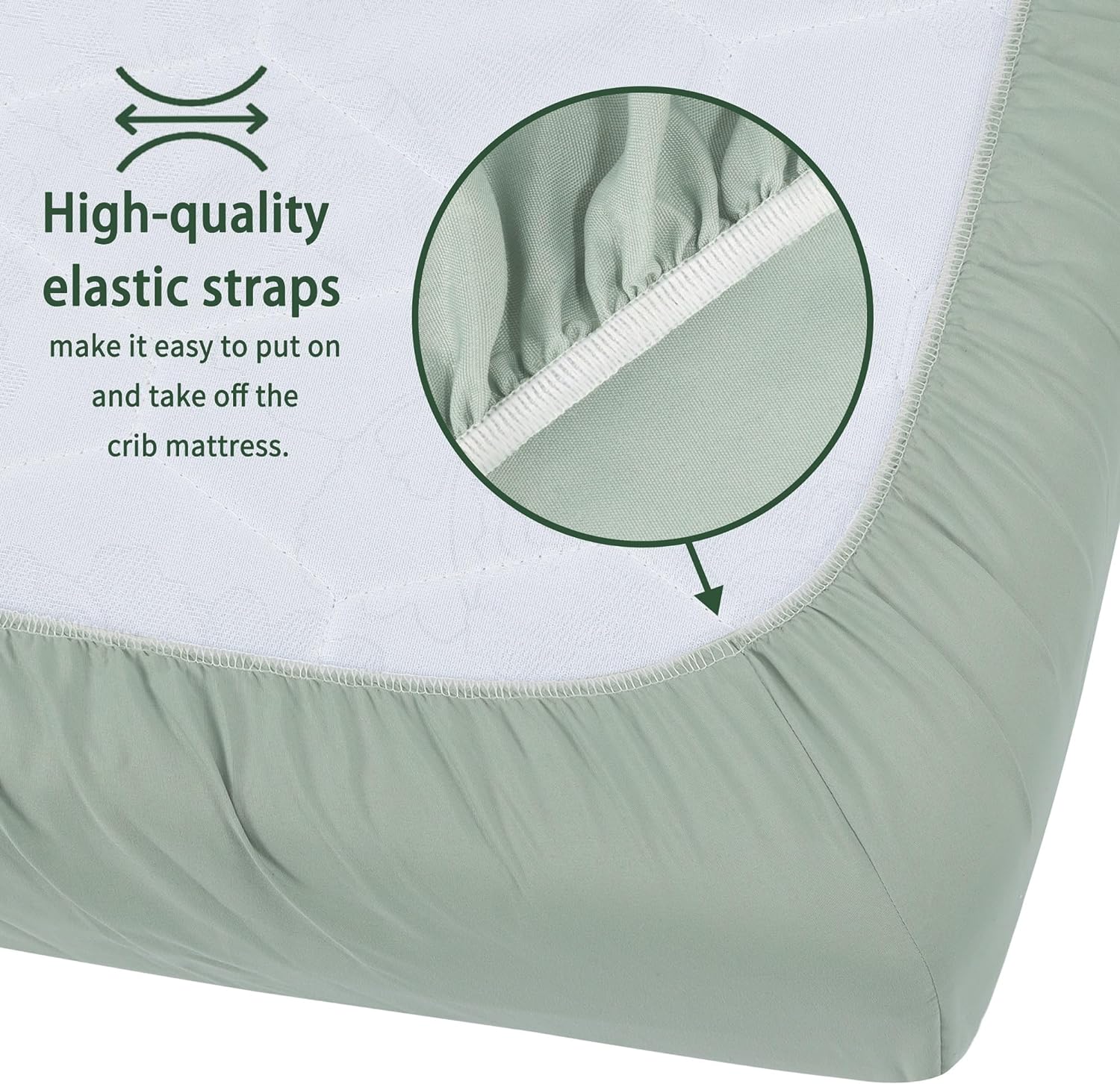 Detalle de GUNTAIL LQO6 Fitted Crib Sheets, 2-Pack Microfiber, Brown & Green