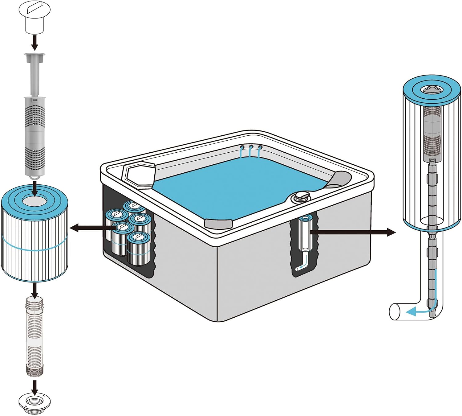 Detalle 2 de HOTUBJOY Hot Tub Mineral Cartridge 4-Pack