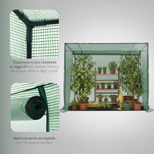 Detalle de Baroni Home Serra da Giardino con Copertura in PVC Trasparente – Telaio in Acciaio Resistentes e Porta Avvolgibile