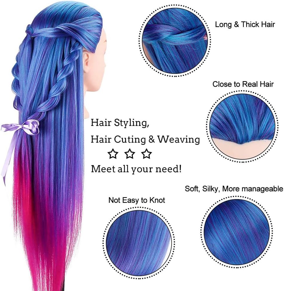 Thumbnail 2 de Testa Studio Manichini TopDirect 26" Capelli Colorati — Manichino da allenamento con morsetto e accessori DIY