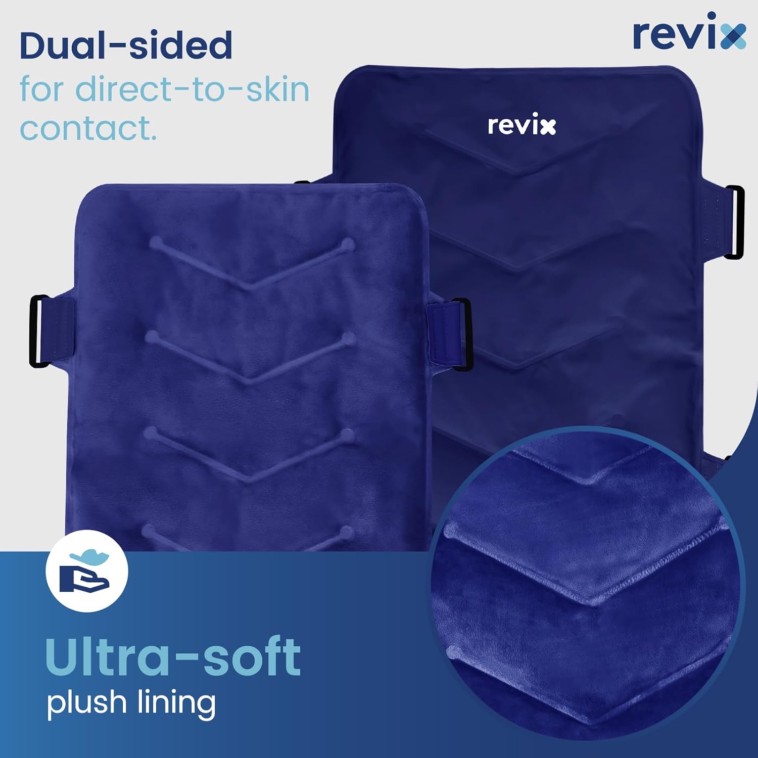 Detalle 2 de REVIX XXL Back Ice Pack, Reusable 13” x 21” Gel Wrap, Navy