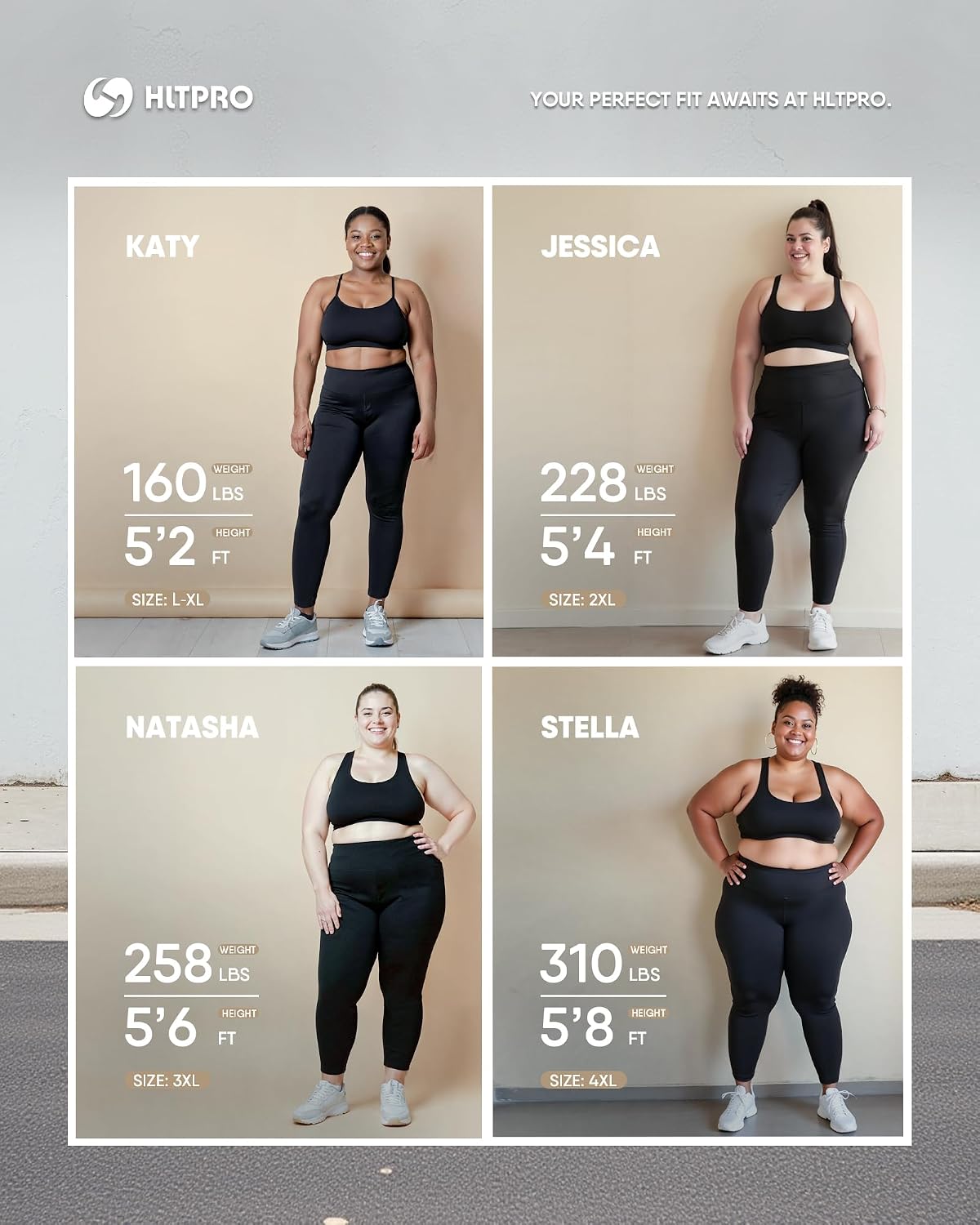 Detalle 2 de HLTPRO 3 Pack Plus Size Leggings for Women (X-Large to 4X) — High Waist, 4-Way Stretch, Soft & Breathable