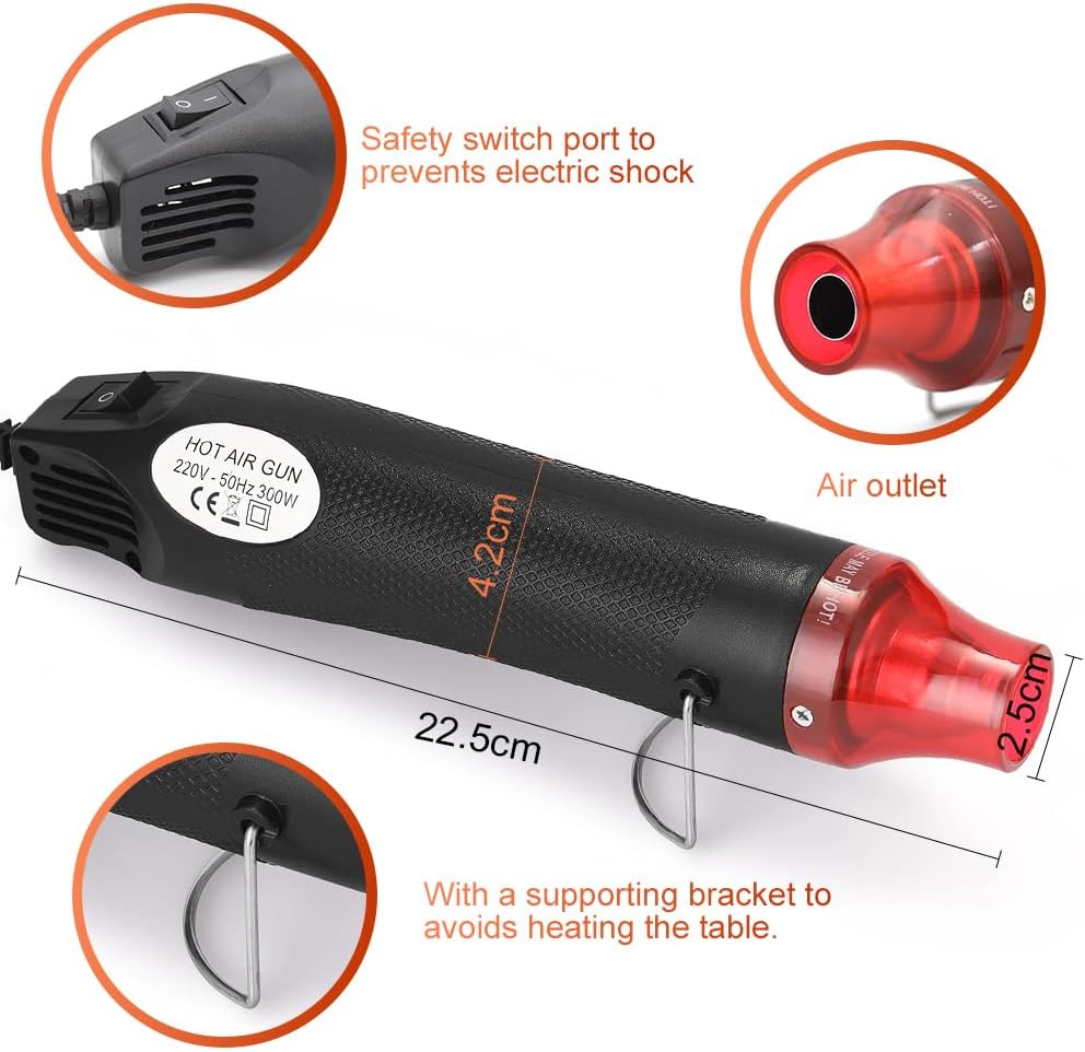Detalle 1 de mizikuu P-RFQ mini-heteluchtpistool, 200 °C met 328 krimpkousen