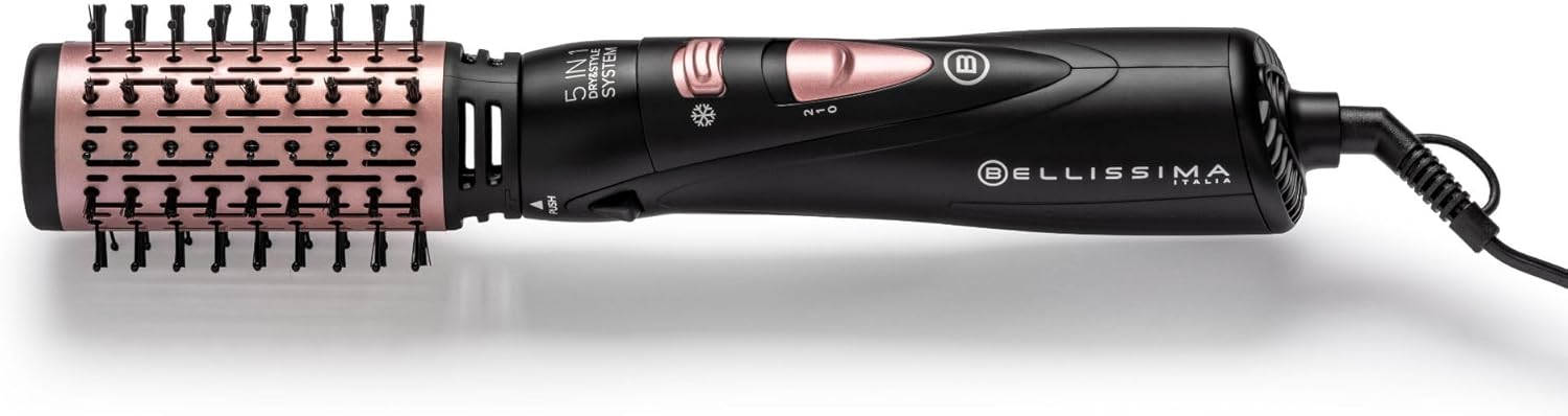 Detalle de Bellissima Imetec GH30 1000: Spazzola ad Aria Calda 5 in 1 per Capelli Lisci, Mossi e Ricci