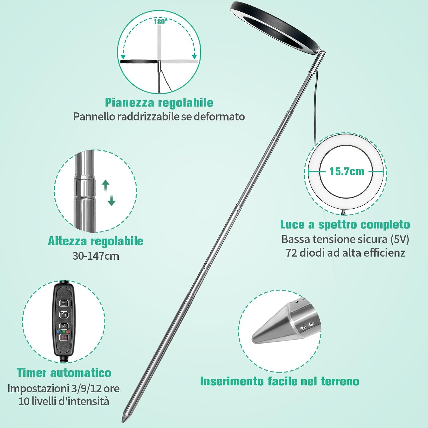 Detalle 2 de Idealife Lampada per Piante 72 LED