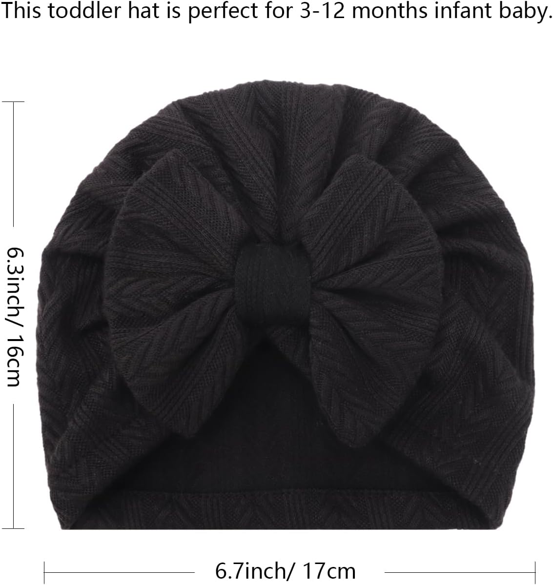 Detalle 2 de DRESHOW 5 Pieces Baby Turban Hats – Soft, Stretchy Baby Turban Headbands for 3–12 Months