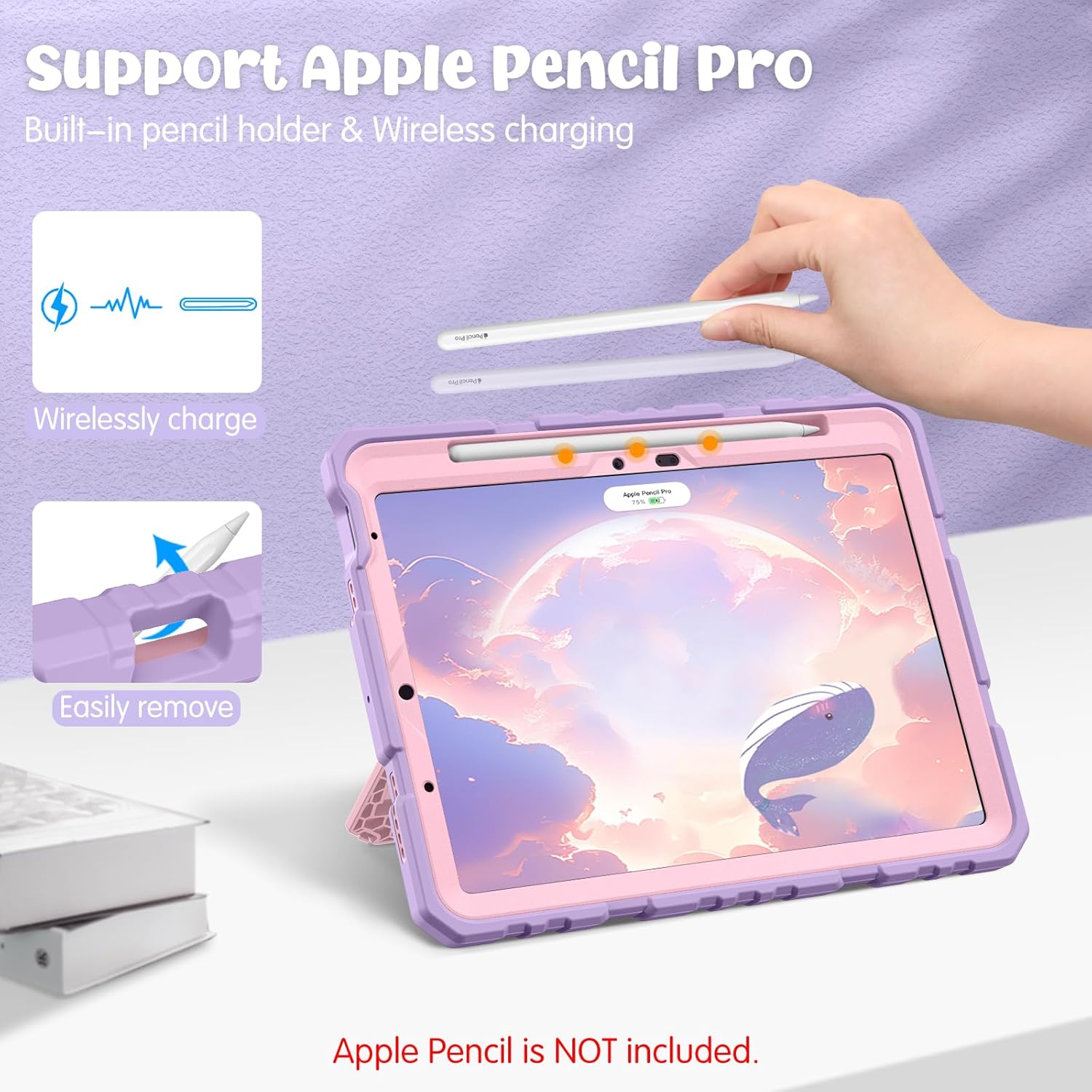 Thumbnail 5 de FINTIE Kids Case for iPad Air 11 inch (M4 2026 / M3 2025 / M2 2024) – Rugged shockproof with built-in kickstand, Purple