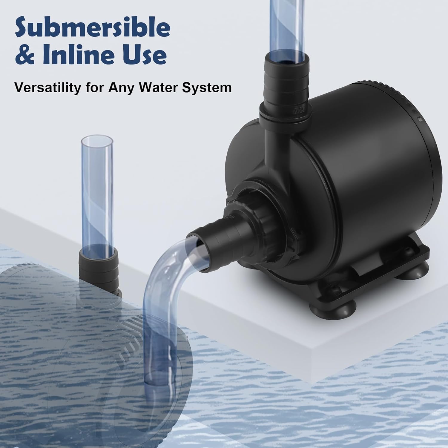 Detalle de BAITAI Submersible Water Pump 2000L/H 35W: Quiet, Versatile Flow for Aquariums and Features