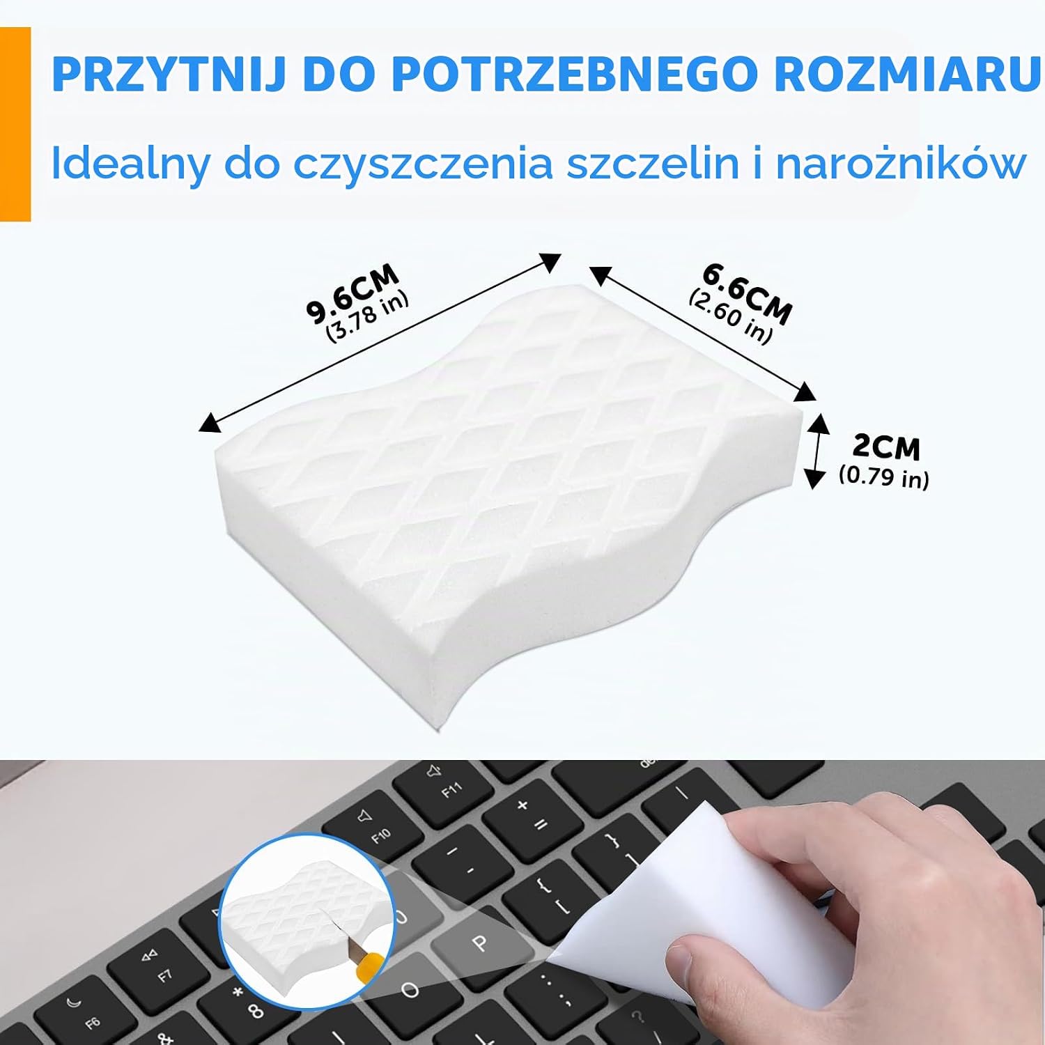 Detalle de Surfela SF-DE6 – gąbki melaminowe 10 × 7 × 2 cm, zestaw 6 sztuk
