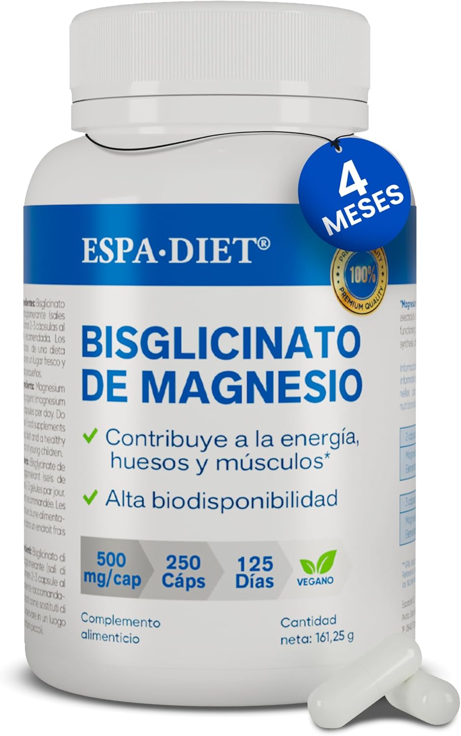 Detalle de ESPADIET magnesio bisglicinato puro 250 cápsulas