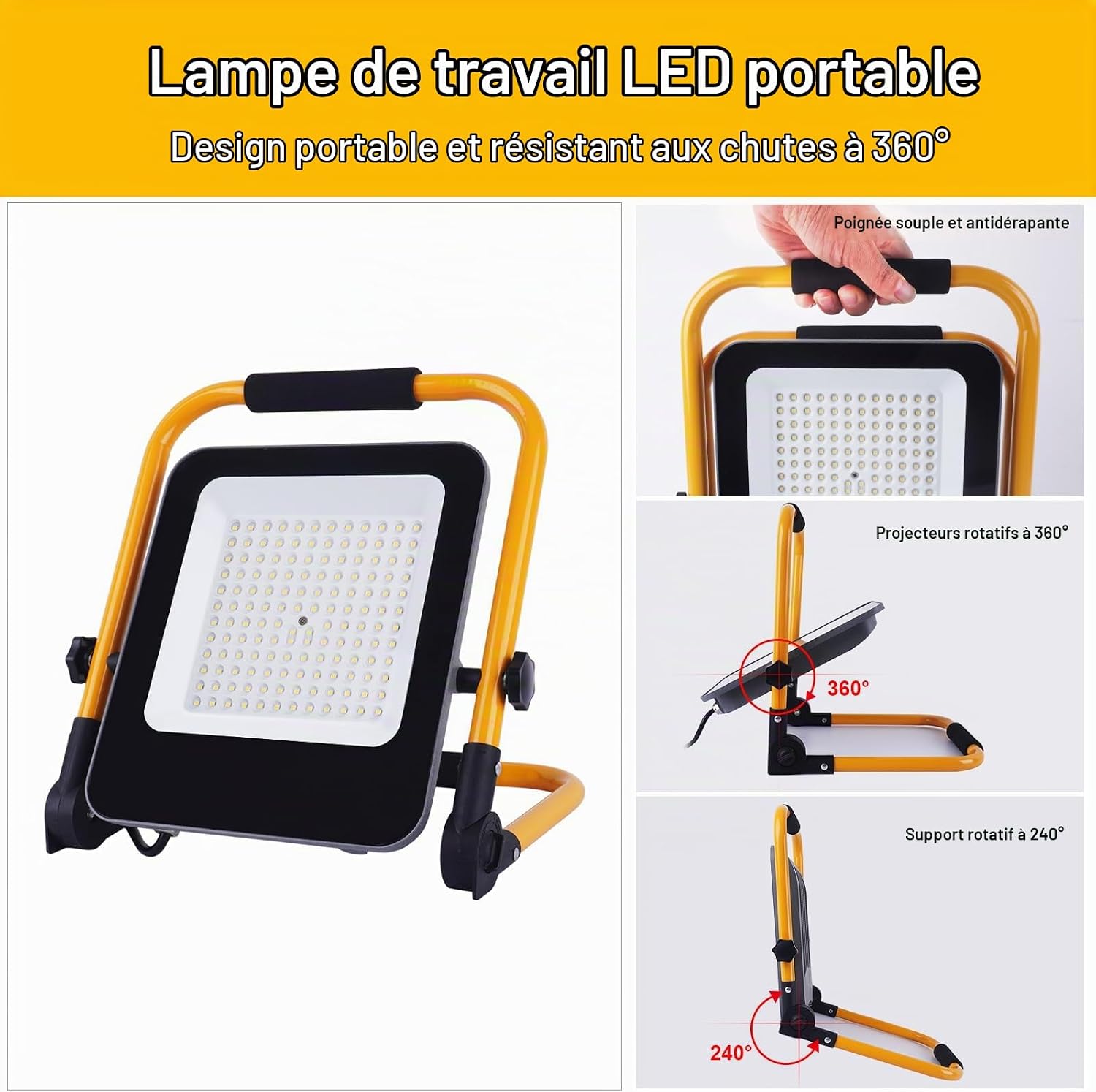 Detalle 2 de Fosingut Appliques de Projecteur 50W led-werklamp, 5.000 lm, IP66