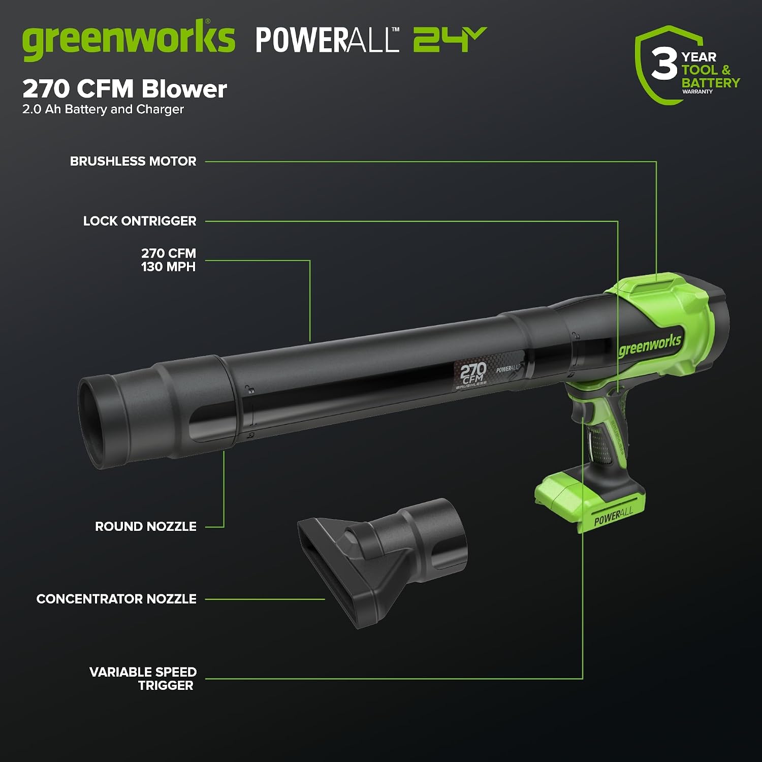 Thumbnail 1 de Greenworks String Trimmer and Blower Combo, 2.0 Ah Battery