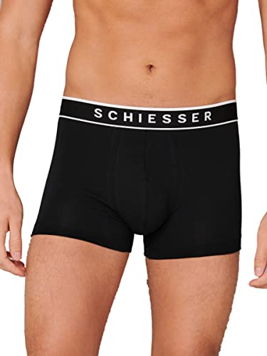 Detalle 1 de Schiesser Herren 3er Pack Boxershorts Bio-Baumwolle 95/5 – Schwarz, Größe 6/L (173983)