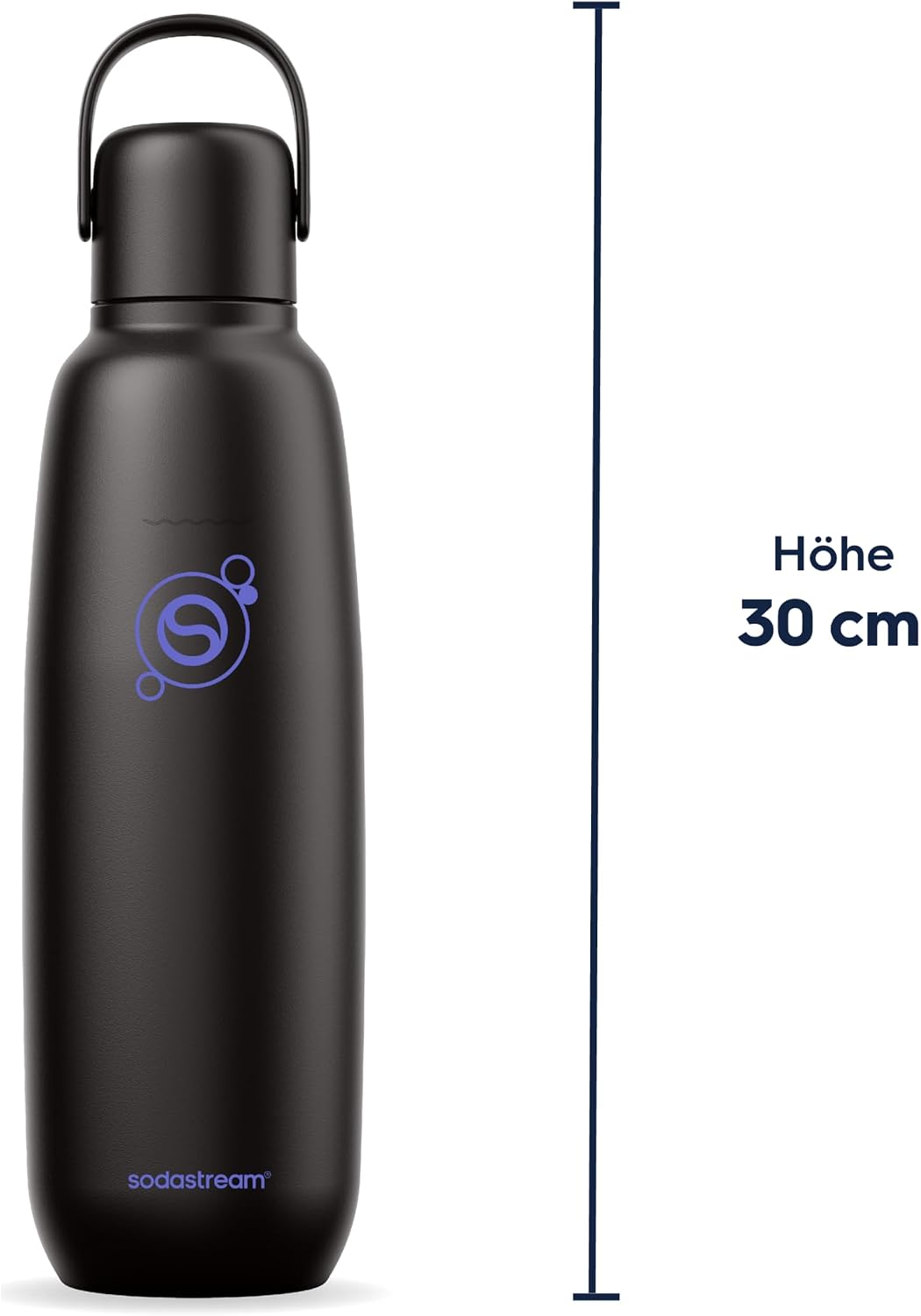 Detalle de SodaStream Fizz & Go Edelstahl (0,9 l) doppelwandige isolierte Sprudelflasche – Black