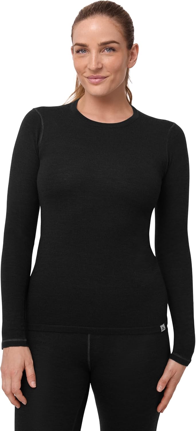Detalle de DANISH ENDURANCE Maglia Termica Donna in Lana Merino a Manica Lunga per Sci, Trekking ed Escursionismo