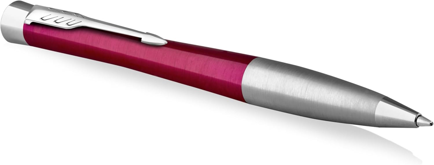 Parker Urban Twist Ballpoint Pen in Vibrant Magenta with Chrome Trim | Medium Blue Ink Refill | Gift Box