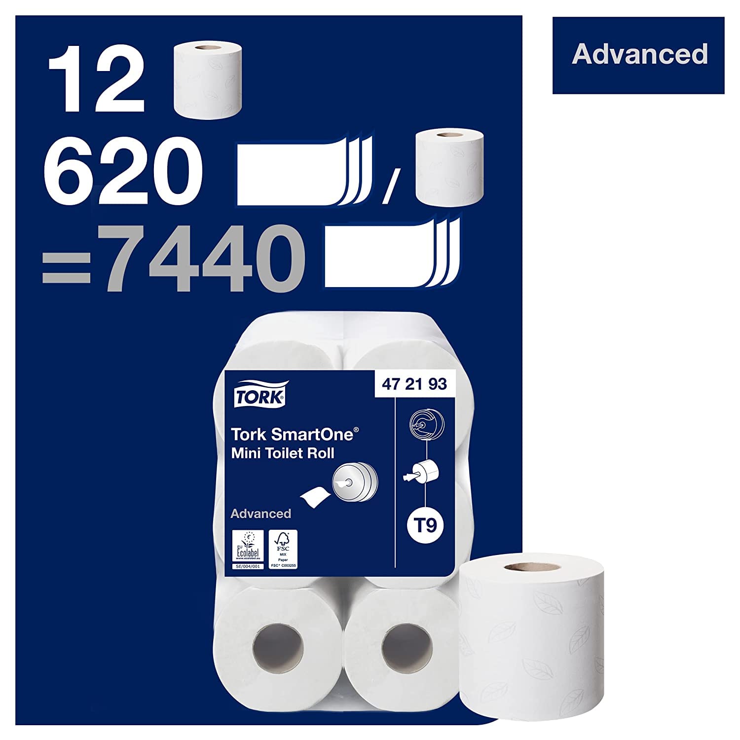 Detalle 2 de Tork SmartOne Mini Toilet Roll 620 sheets 🧻