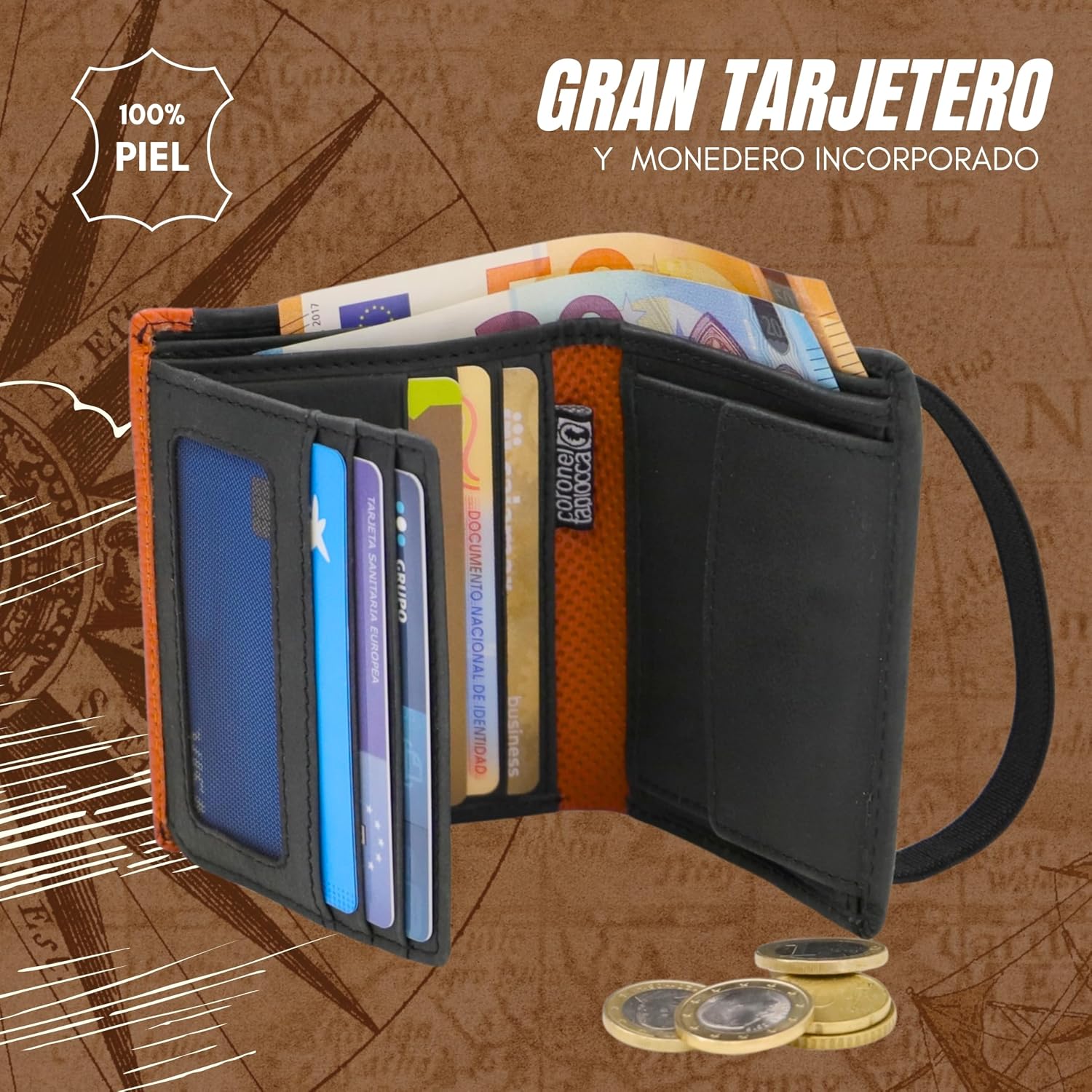 Thumbnail 3 de Coronel Tapiocca Cartera Aladino Negra para hombre