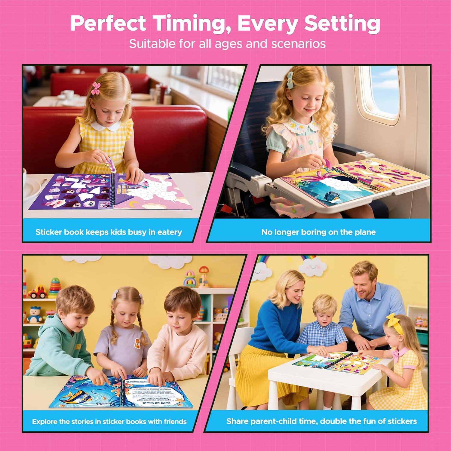 Detalle de CutteeyFyry Paint-by-Number Sticker Books, 4-Piece Set