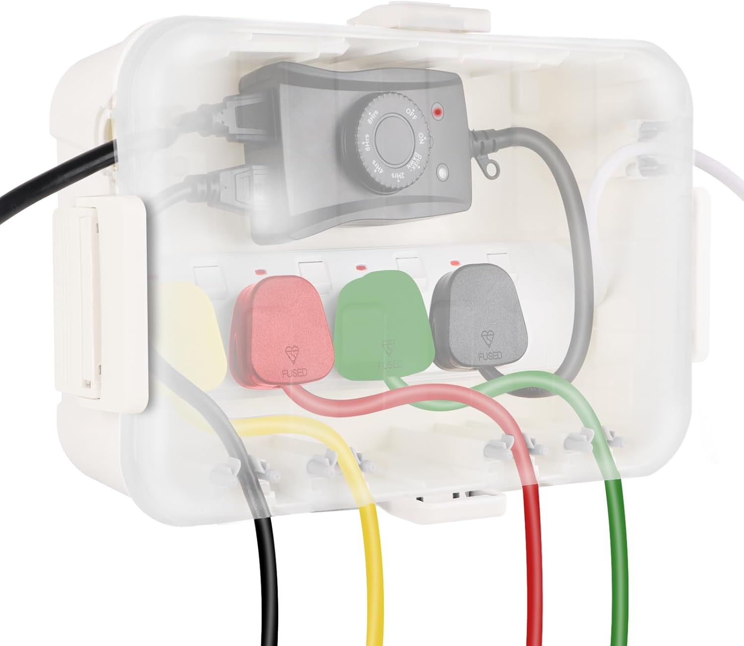 RESTMO Large Outdoor Electrical Box with Transparent Lid (IP54) for Photocell Timer & Power Connections