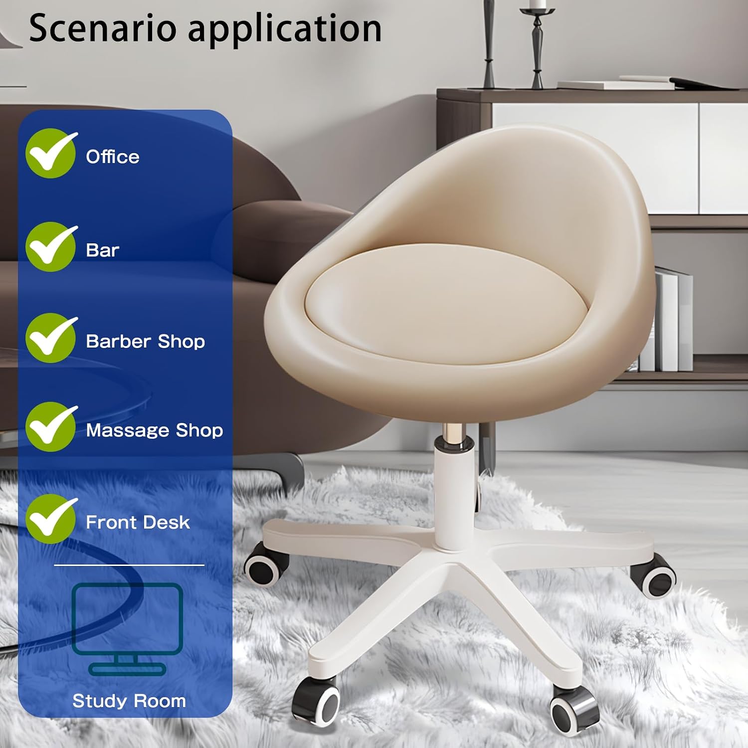 Detalle de Timbertouch Rolling Stool 14.4-inch