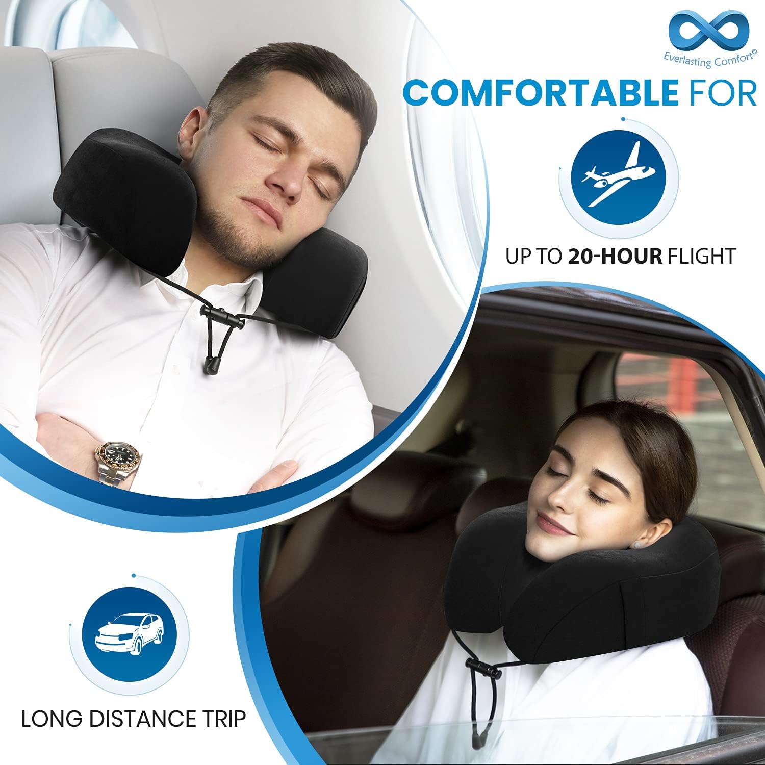 Detalle 2 de Everlasting Comfort Neck Pillow memory-foam travel pillow