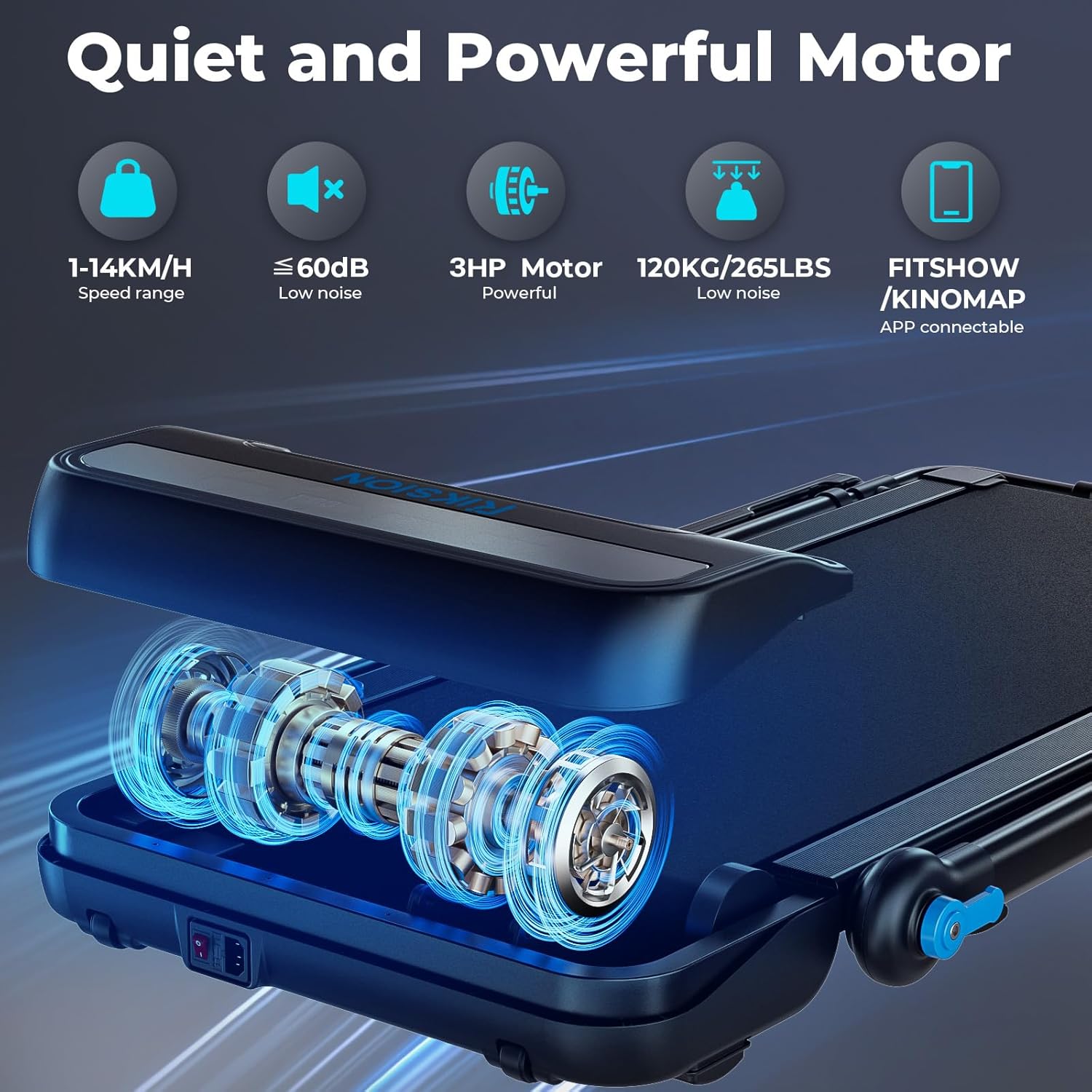 Thumbnail 3 de 3.0HP walking pad treadmill 10% incline