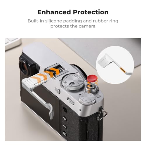 Detalle de K&F CONCEPT Camera Thumb Grip for FUJIFILM X100VI / X100V (Silver) – Practical Enhancement for One‑Handed Handling