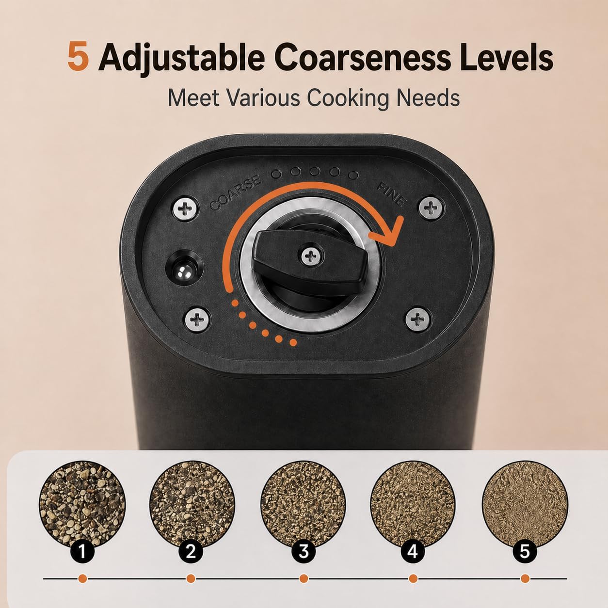 Thumbnail 2 de FRTONYI Electric Salt and Pepper Grinder 70ml 🧂