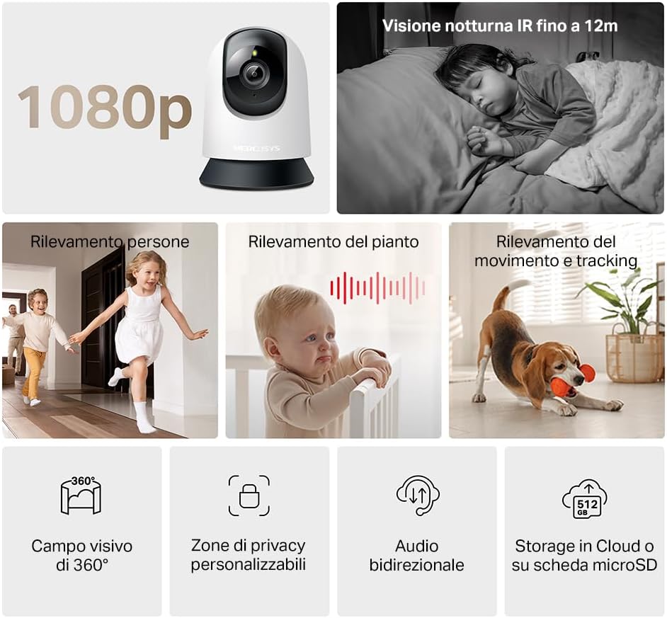 Thumbnail 1 de MERCUSYS MC200 telecamera Wi‑Fi 1080p