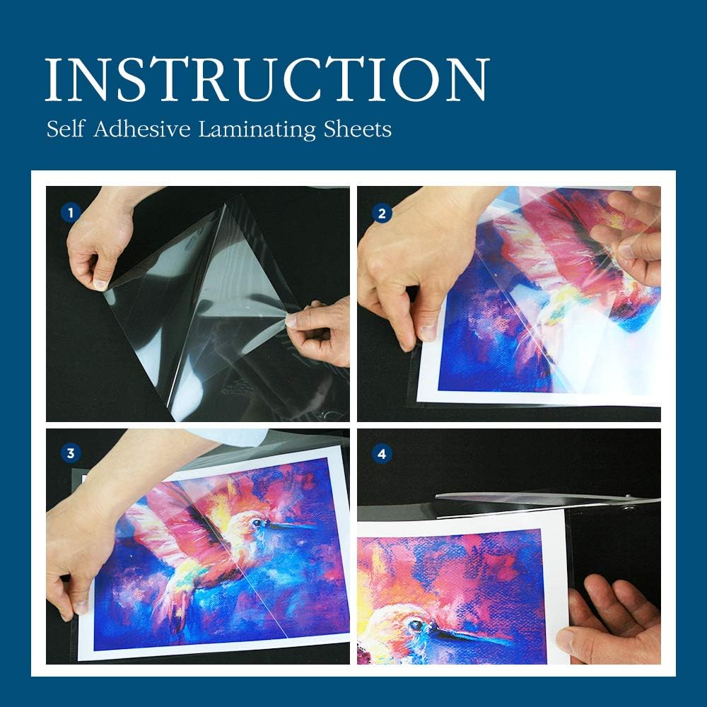 Detalle de VIOLETTO Self Laminating Sheets, 8.7 x 12.2 in, 4 Mil, 20 Sheets
