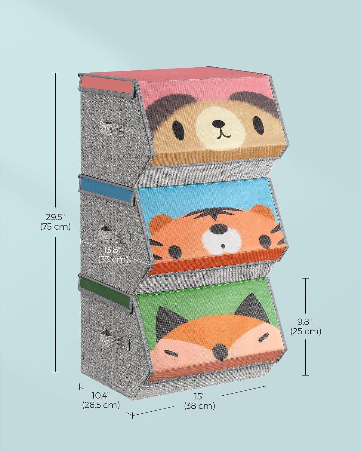 Thumbnail 6 de SONGMICS TEZA RFB760P03 Kids’ Storage Boxes, 3 Stackable Foldable Boxes