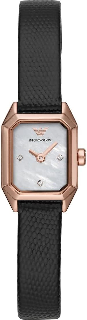 Detalle 2 de Emporio Armani Orologio da donna in acciaio con cassa rettangolare e quadrante verde